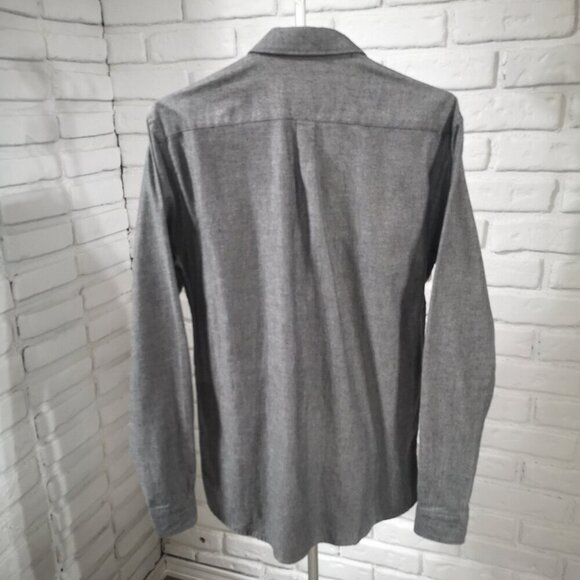 Zara Relaxed Fit Men's Size Medium Button Front Grey Shirt - Picture 2 of 9